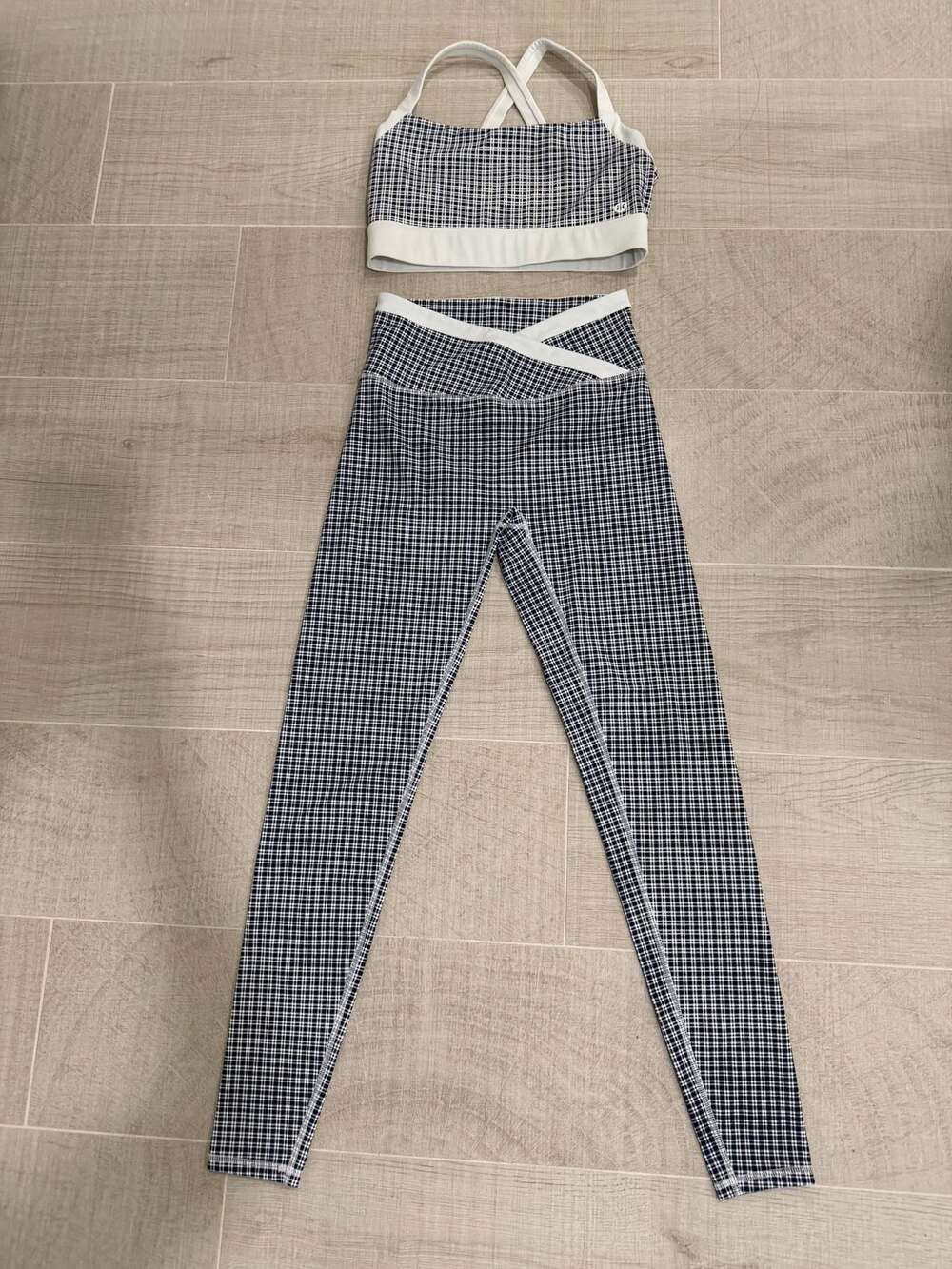 Astoria Activewear Luxe Balance Gingham Sports Bra and Leggings Set